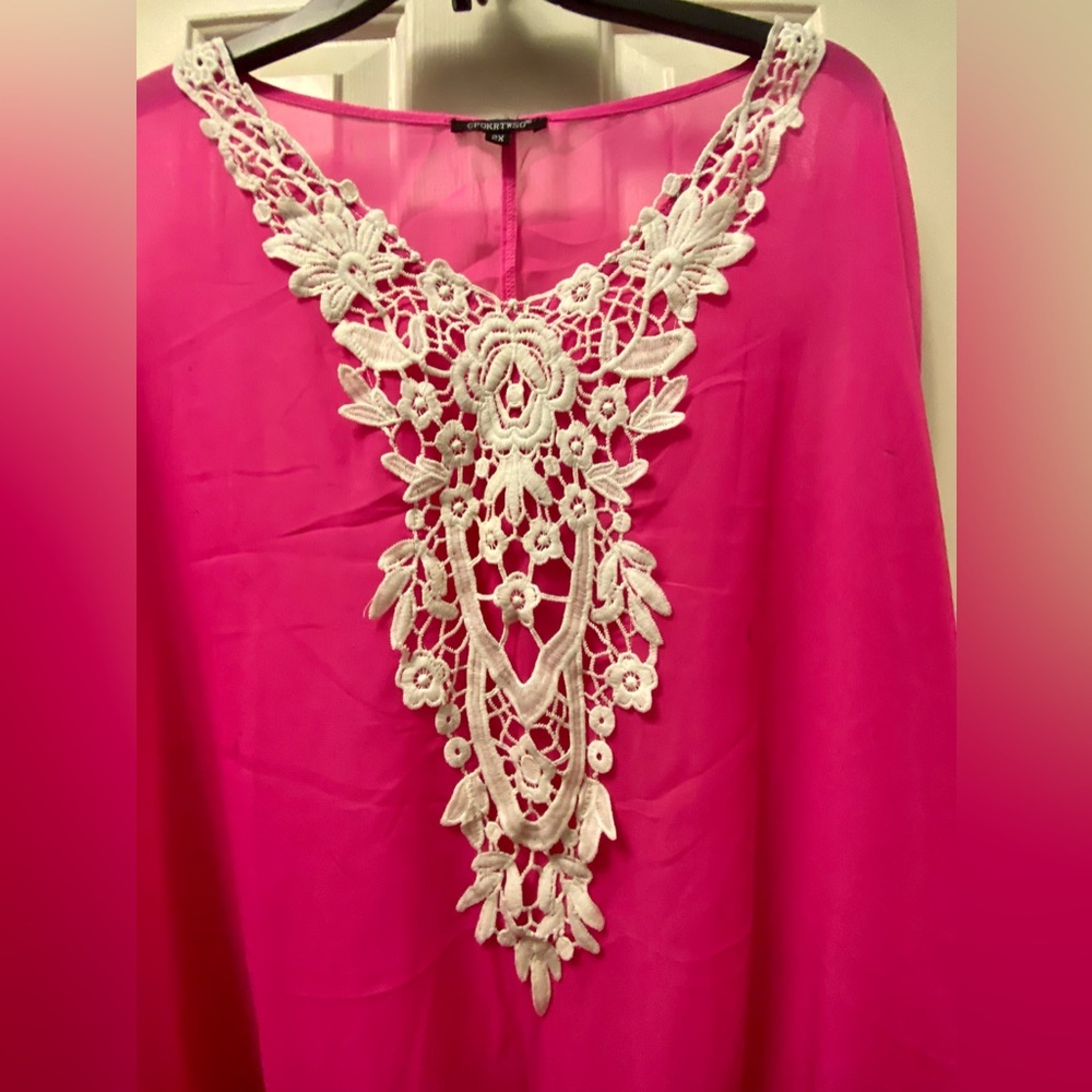ENC Sheer Crochet tassel Cover up - Picture 4 of 5
